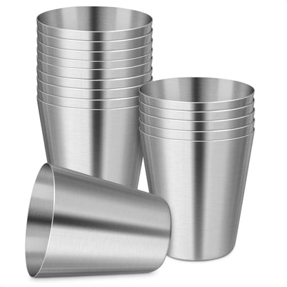 15Pcs Stainless Steel Shot Glasses Drinking Vessel 30 Ml (1Oz) Outdoor Camping Travel Coffee Tea Cup Silver Cup Unbreakable Metal Shooters for Whiskey Tequila Liquor Great Barware Gift