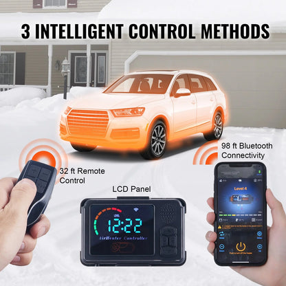 VEVOR Diesel Air Heater All-In-One 12V 8KW Bluetooth App LCD for Car RV Indoors