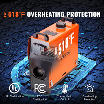 VEVOR Diesel Air Heater All-In-One 12V 8KW Bluetooth App LCD for Car RV Indoors