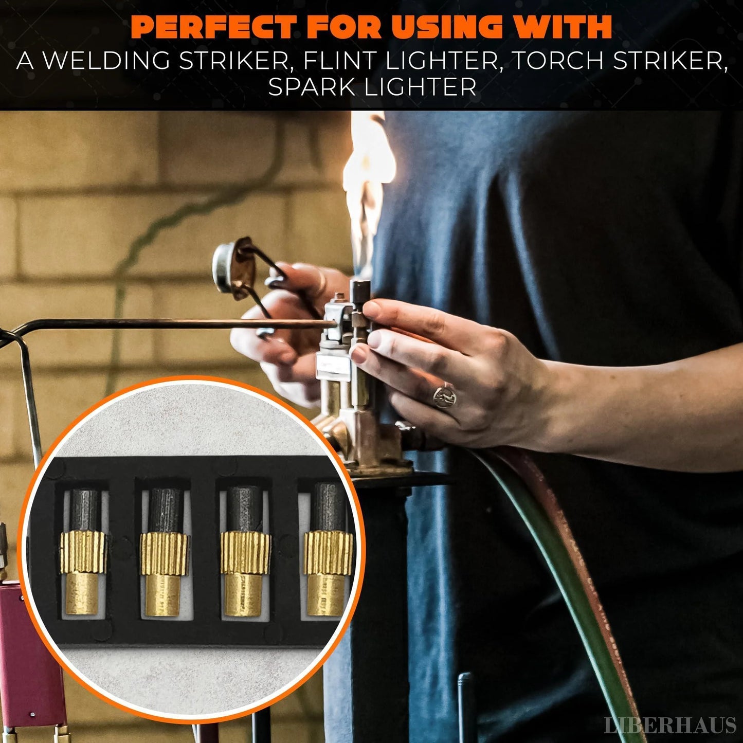 25 Pcs Flint Striker for Torch Efficient Torch Striker Compact Spark Lighter for Gas Soldering Irons Easy to Carry Fire Starter for Camping High Quality Replacements for Long Term Performance