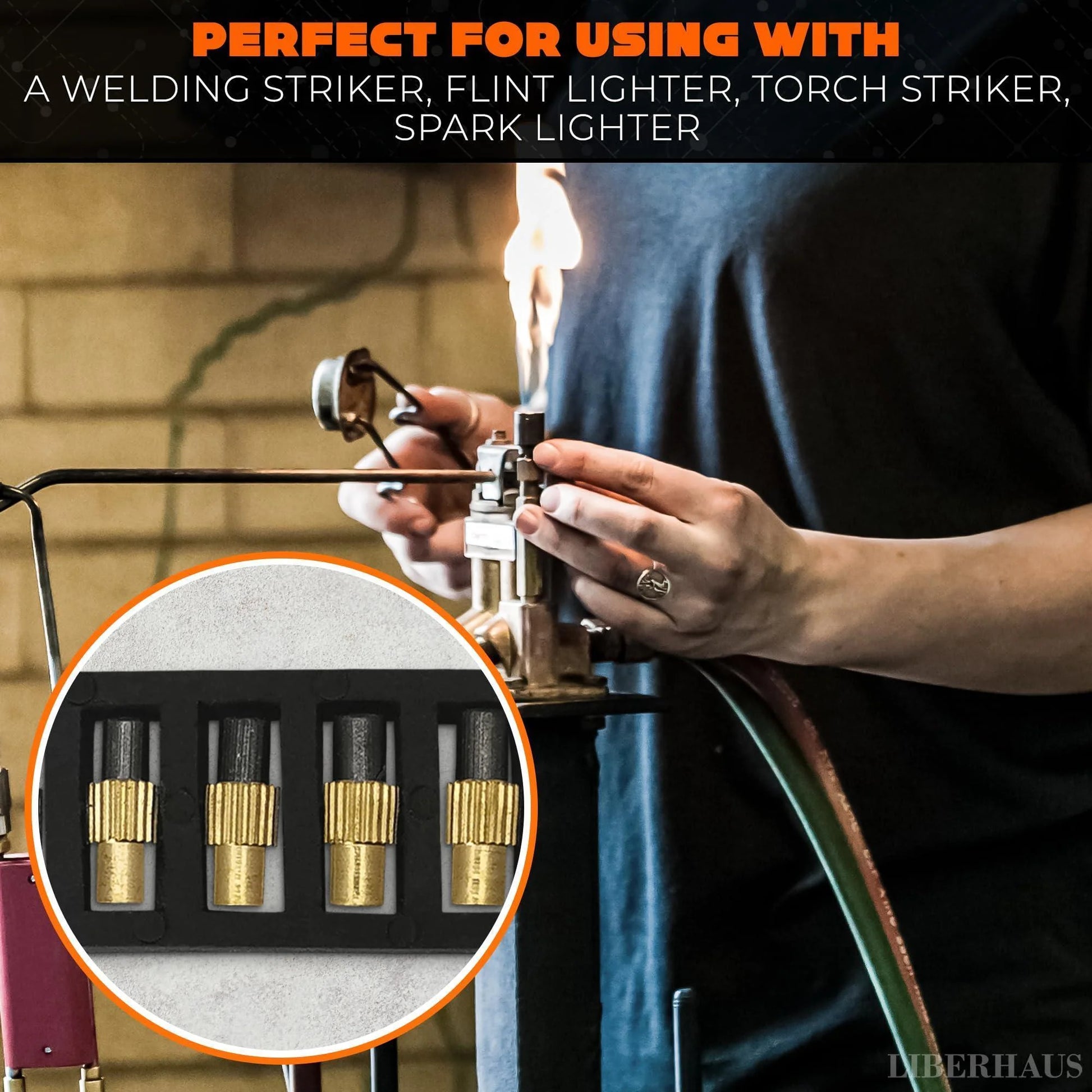 25 Pcs Flint Striker for Torch Efficient Torch Striker Compact Spark Lighter for Gas Soldering Irons Easy to Carry Fire Starter for Camping High Quality Replacements for Long Term Performance